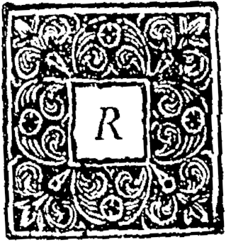 Ornamental initial letter woodcut